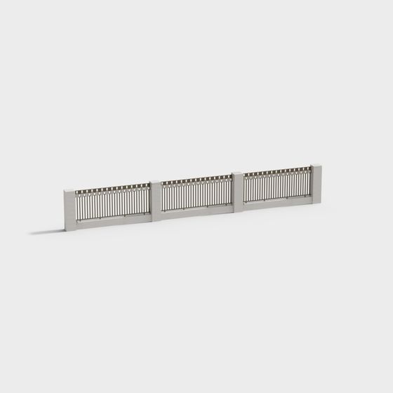 Low-Polygon Fence 3D model for Modern Spaces