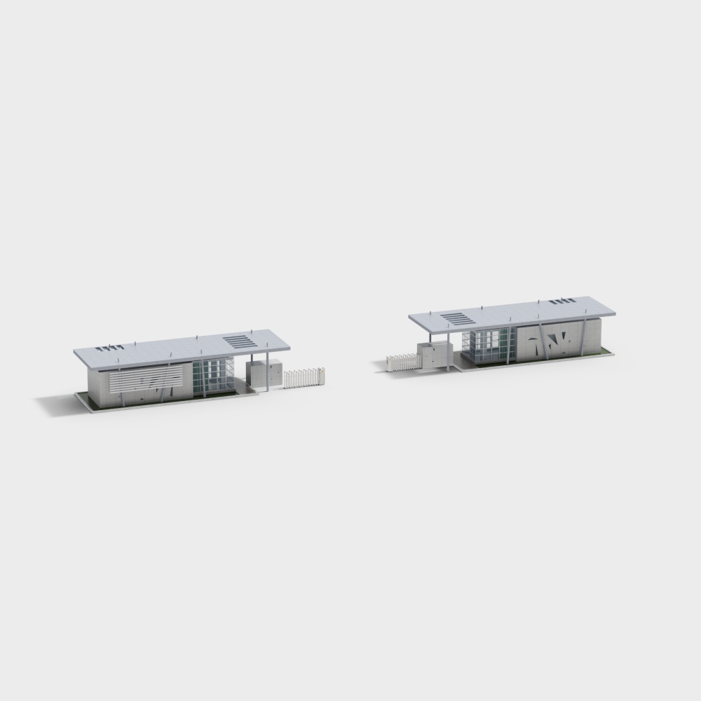 Modern Minimalist Low-Poly Building 3D model