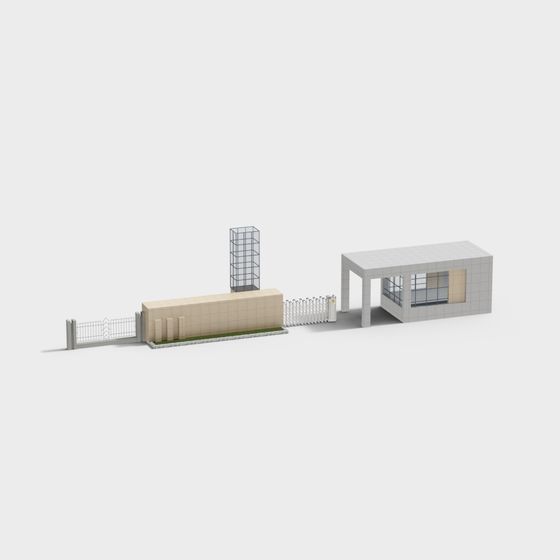 Modern Low-Polygon Architectural 3D Model
