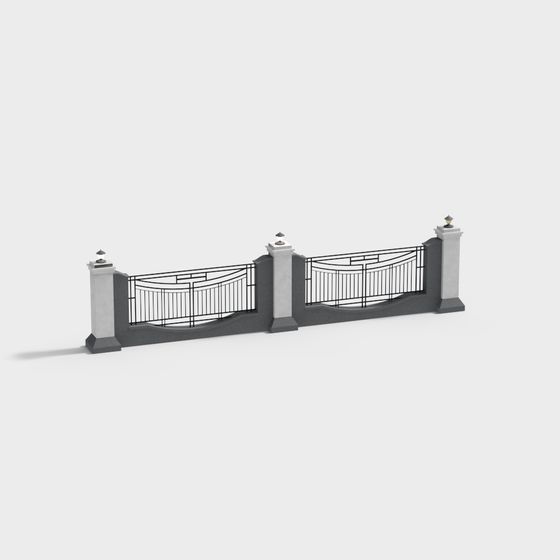 Elegant City Gate 3D model