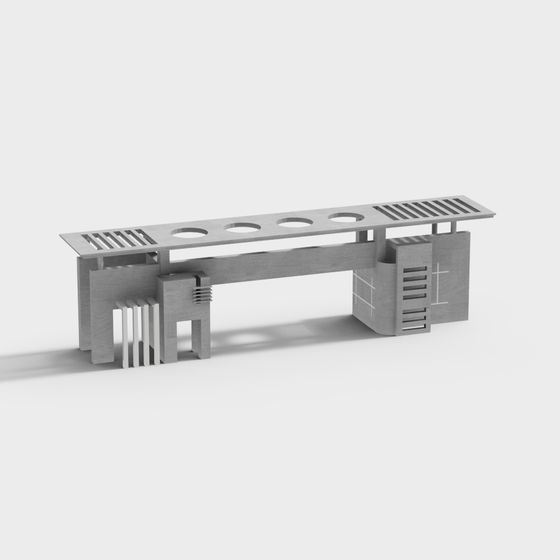 Urban Gateway Low Poly 3D Model