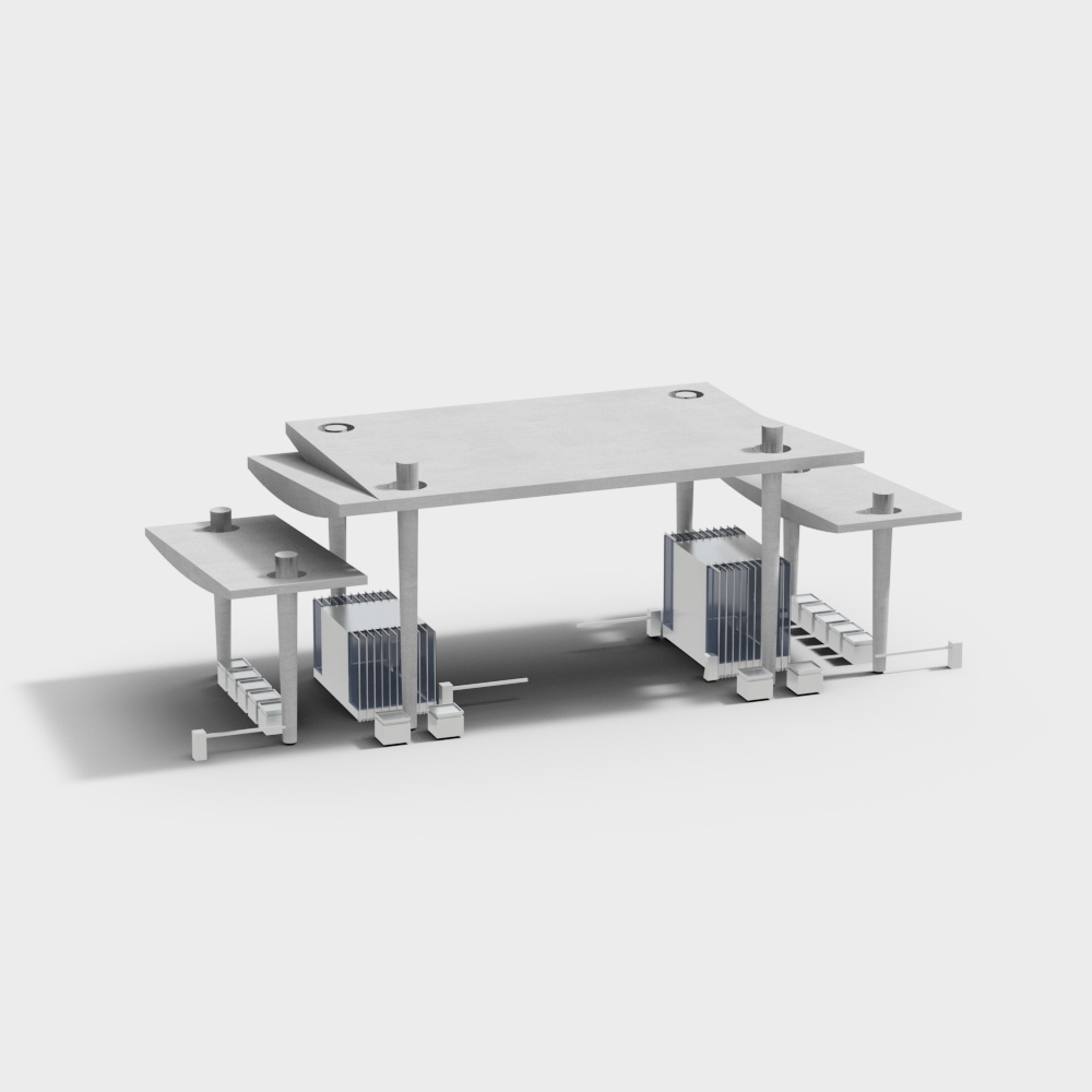 Park artistic curved roof gate