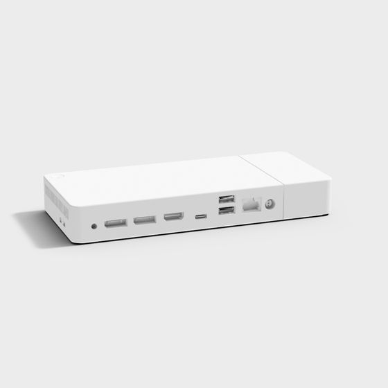 White Set-Top Box TV Box 3D Model for Entertainment Systems
