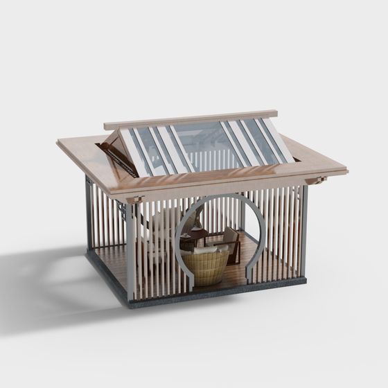 Urban Rest Pavilion Low-Poly 3D model