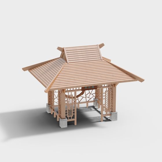 Japanese Pavilion Low-Poly 3D Model for Creative Projects