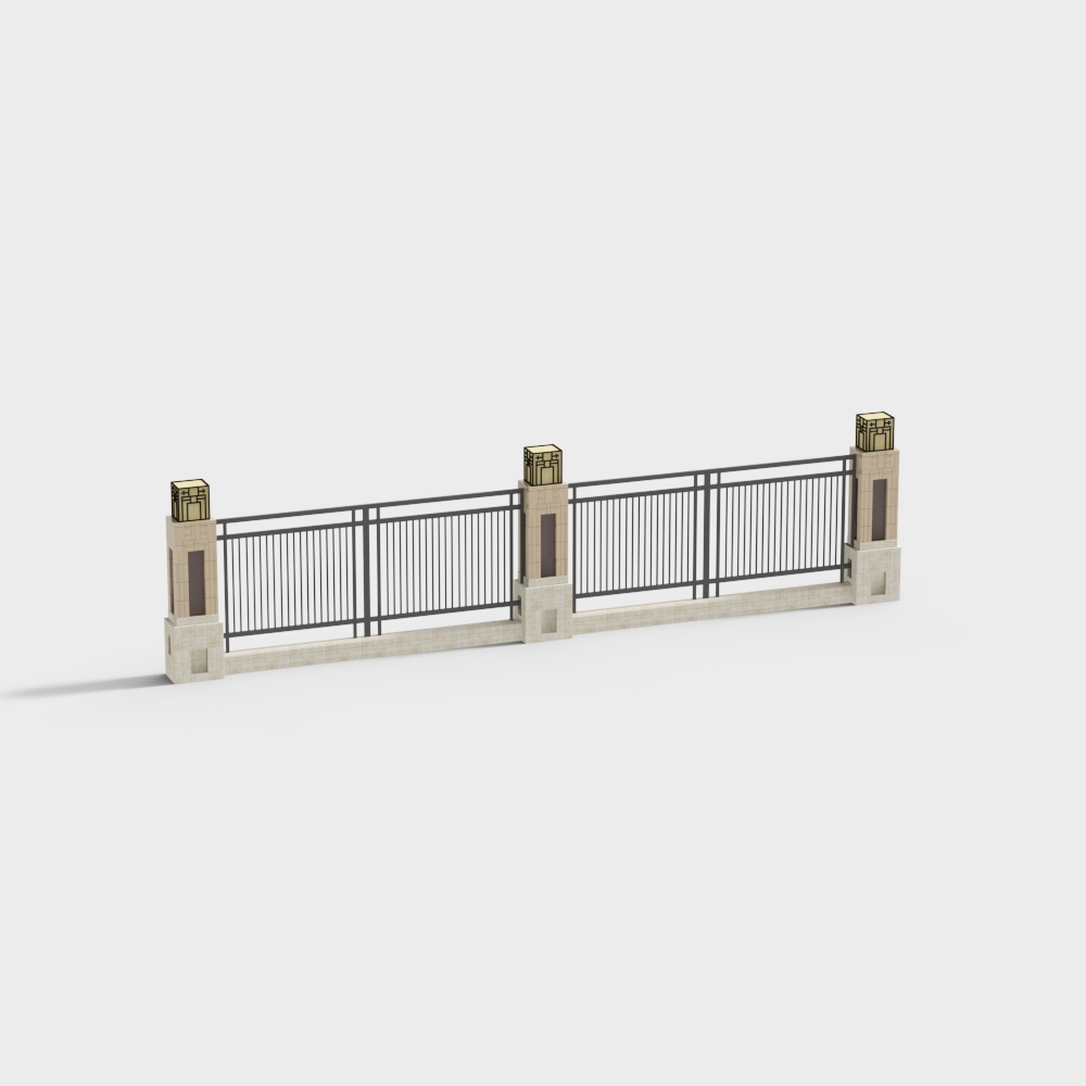 Elegant Iron Gate 3D model for Modern Spaces