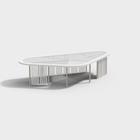 Sleek Streamlined Bench 3D model