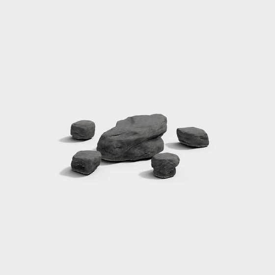 Realistic Low-Poly Rock 3D Model for Creative Projects
