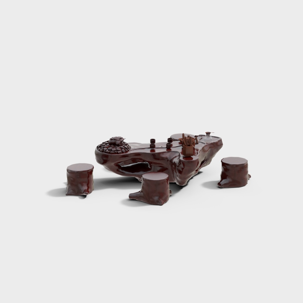 Bàn ghế đá kiểu retro trong vườn