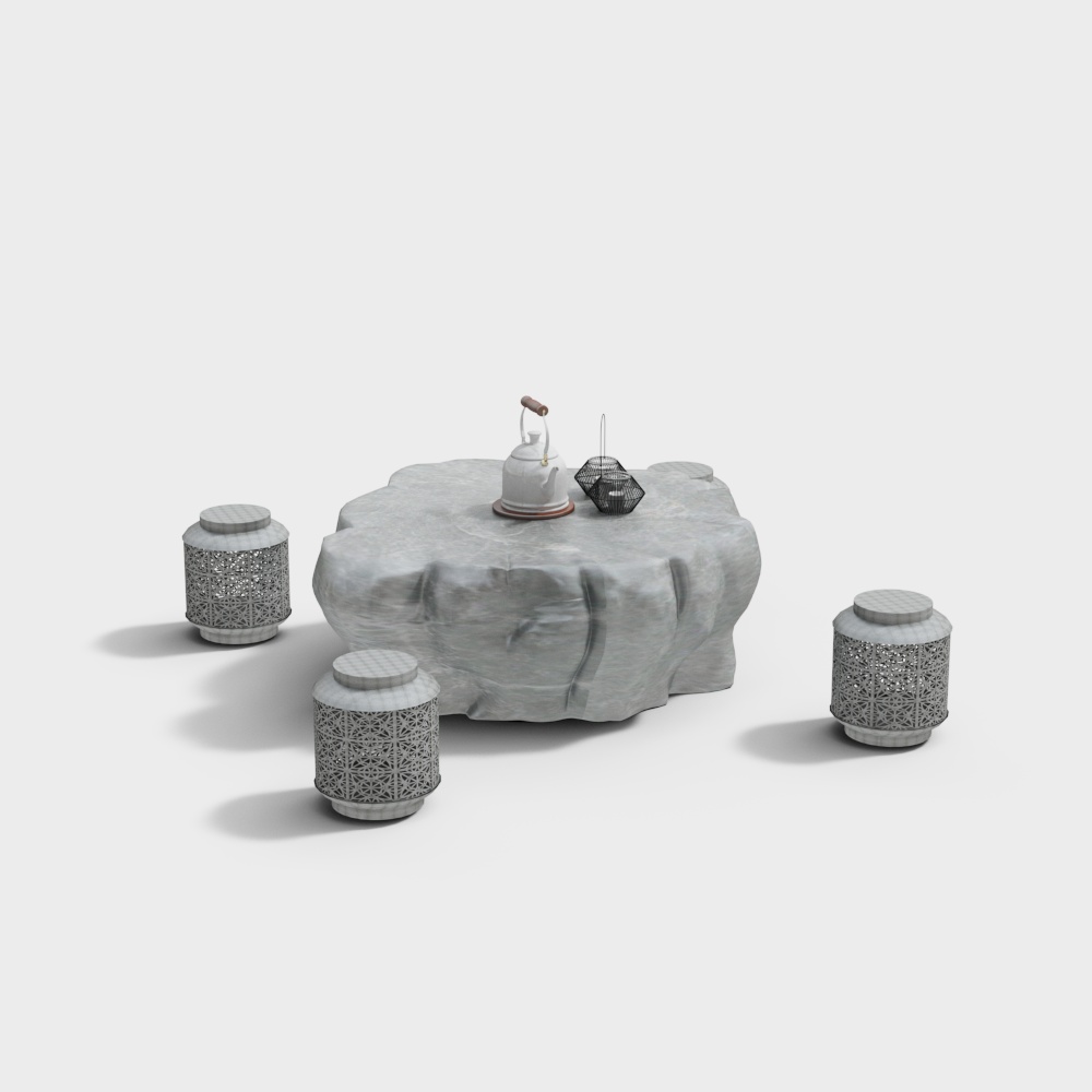 Park modern stone chair table
