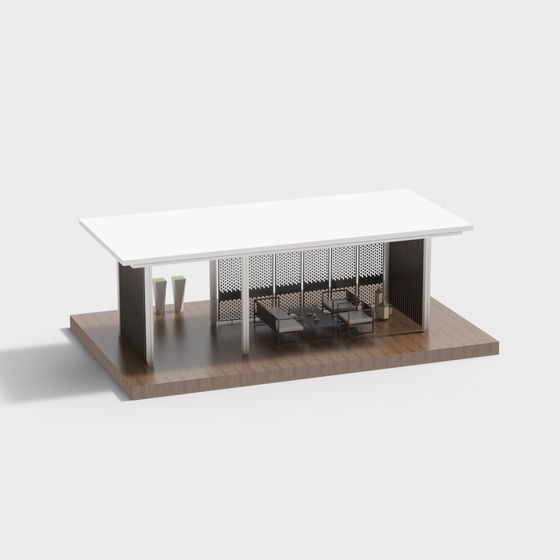 Elegant Low-Poly Indoor Scene 3D model