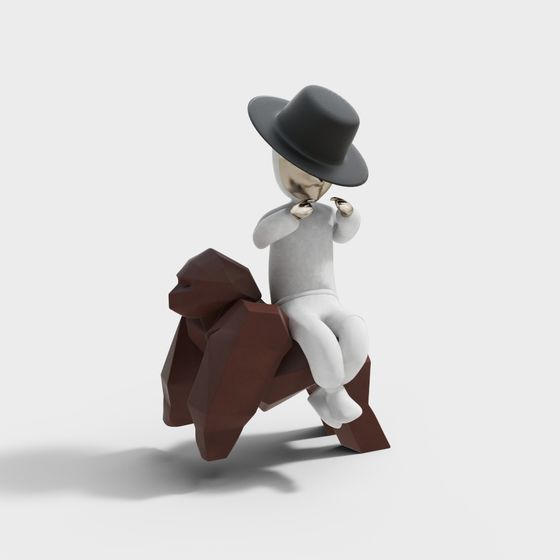 Low-Poly The Rider 3D Model