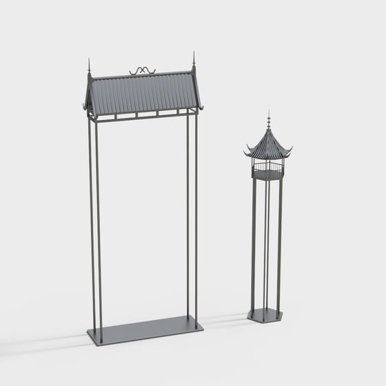 Classic Eastern-Style Low Polygon 3D Model