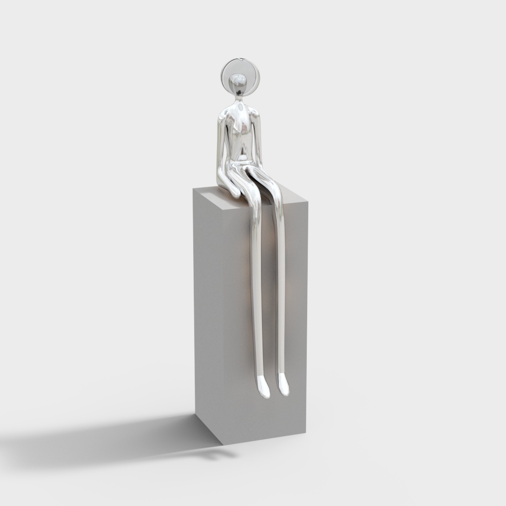 The Floater Low Poly Sculpture 3D Model