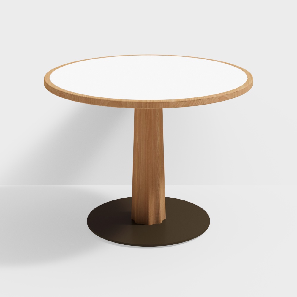 Round table 1.1 meters slate solid wood edge