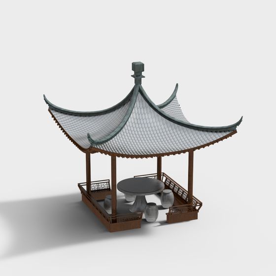 Elegant Chinese Pavilion 3D model