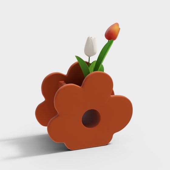 Low-Polygon Spring Vase 3D Model