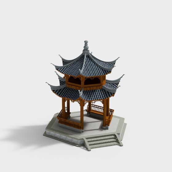 Ancient Charm Pavilion 3D model