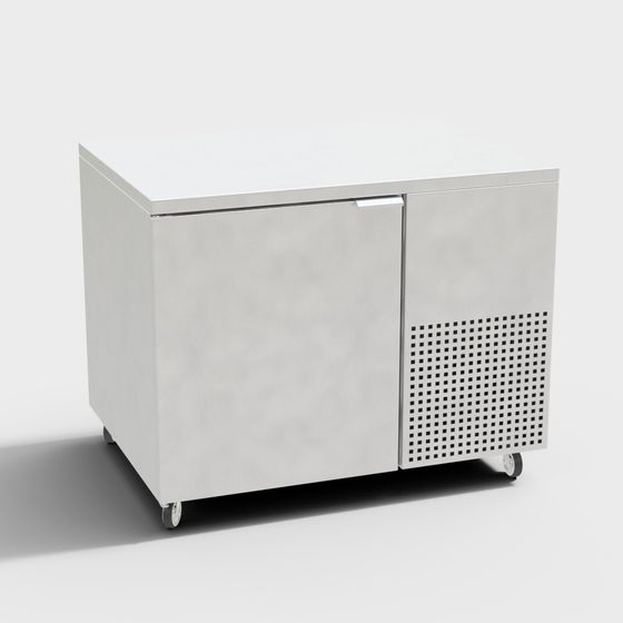 Sleek Stainless Steel Refrigerator 3D Model