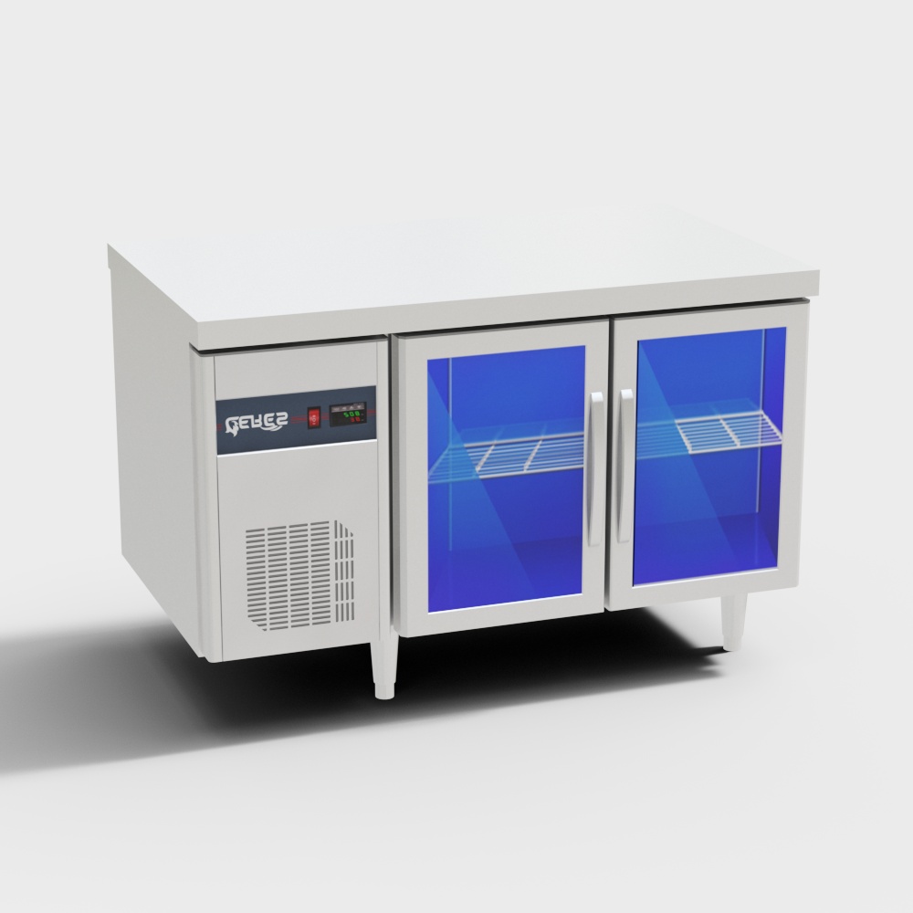 Sleek Stainless Steel Refrigerator 3D model