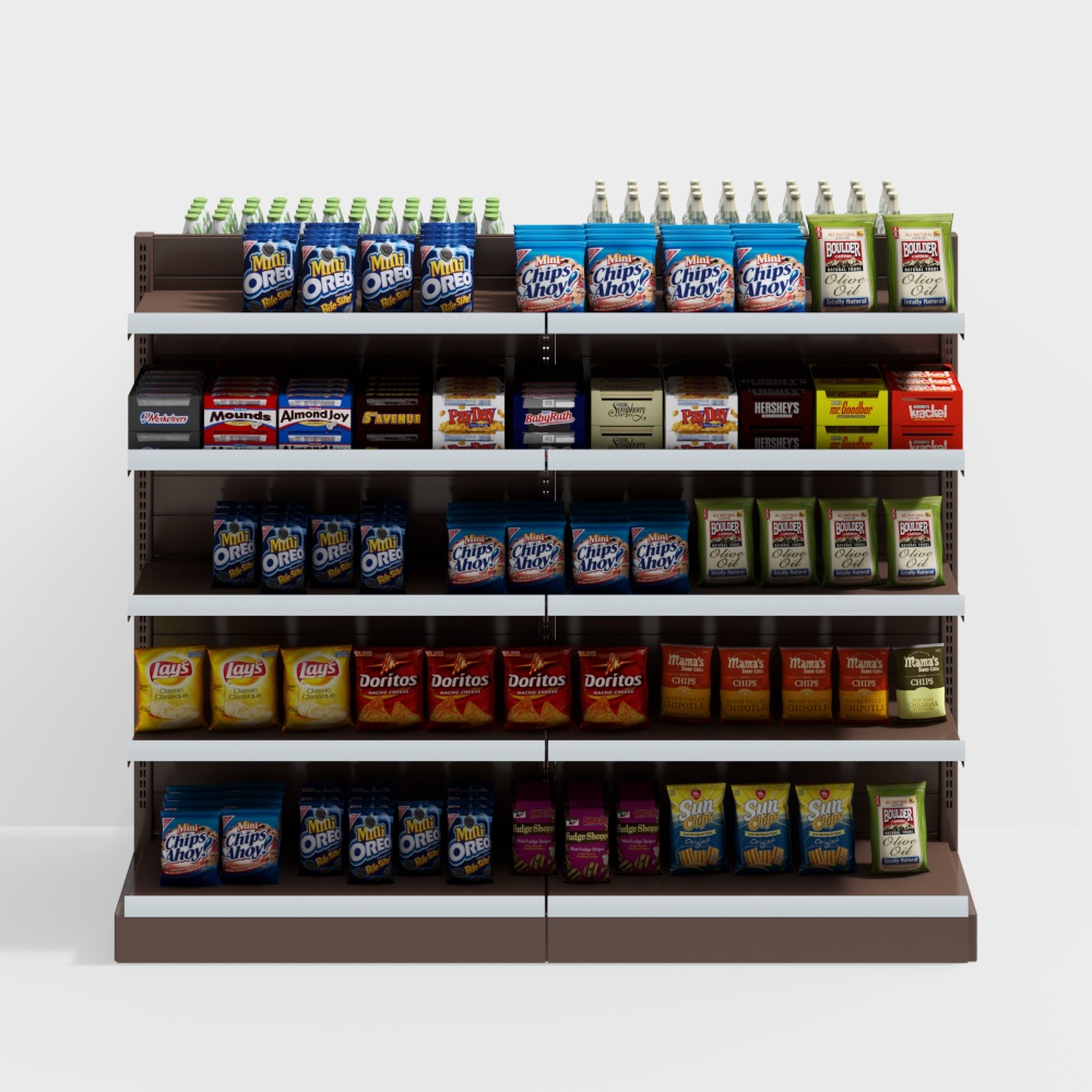 Supermarket shelf middle rack