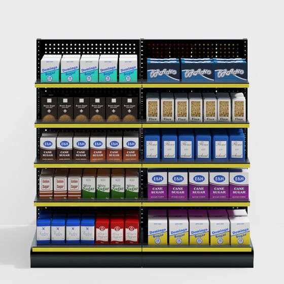 Realistic Candy and Flour Shelf 3D model