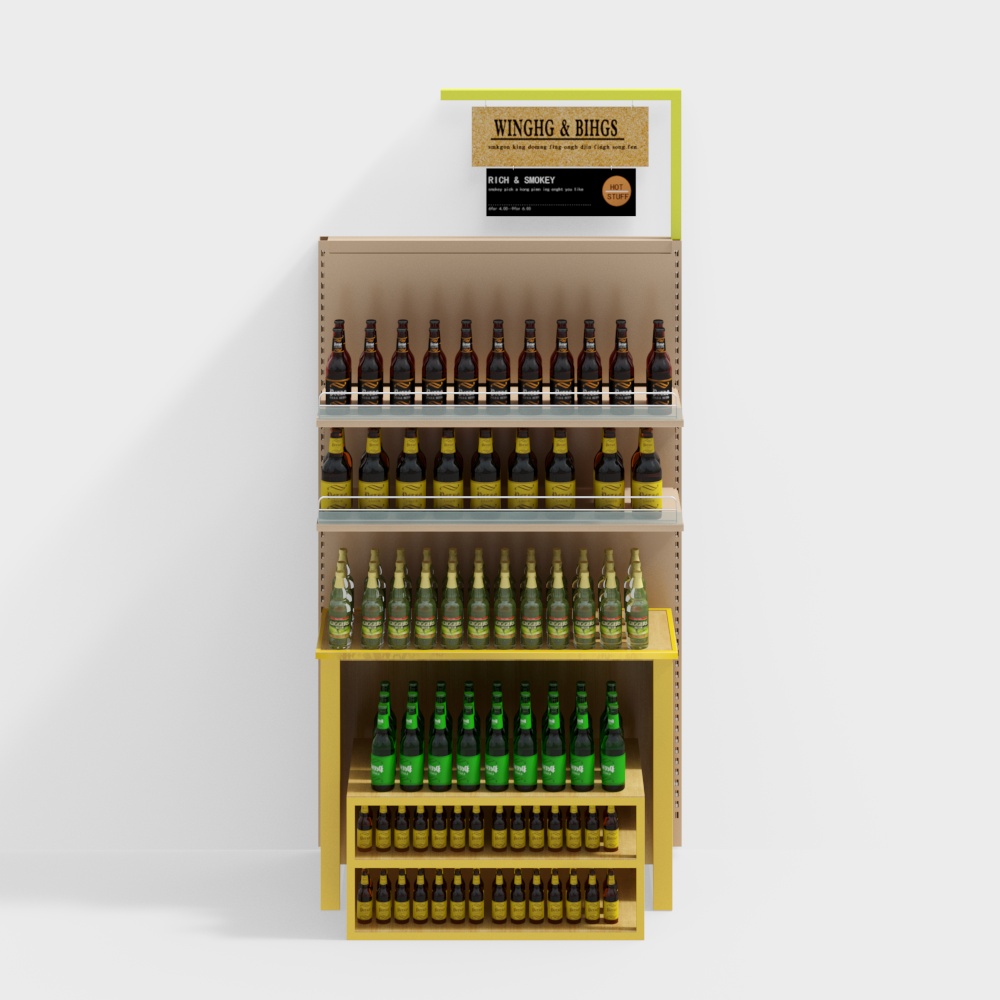 Supermarket shelf end rack