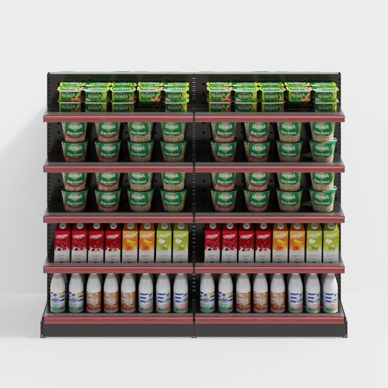 Eye-catching Supermarket Shelf 3D model for Creative Projects