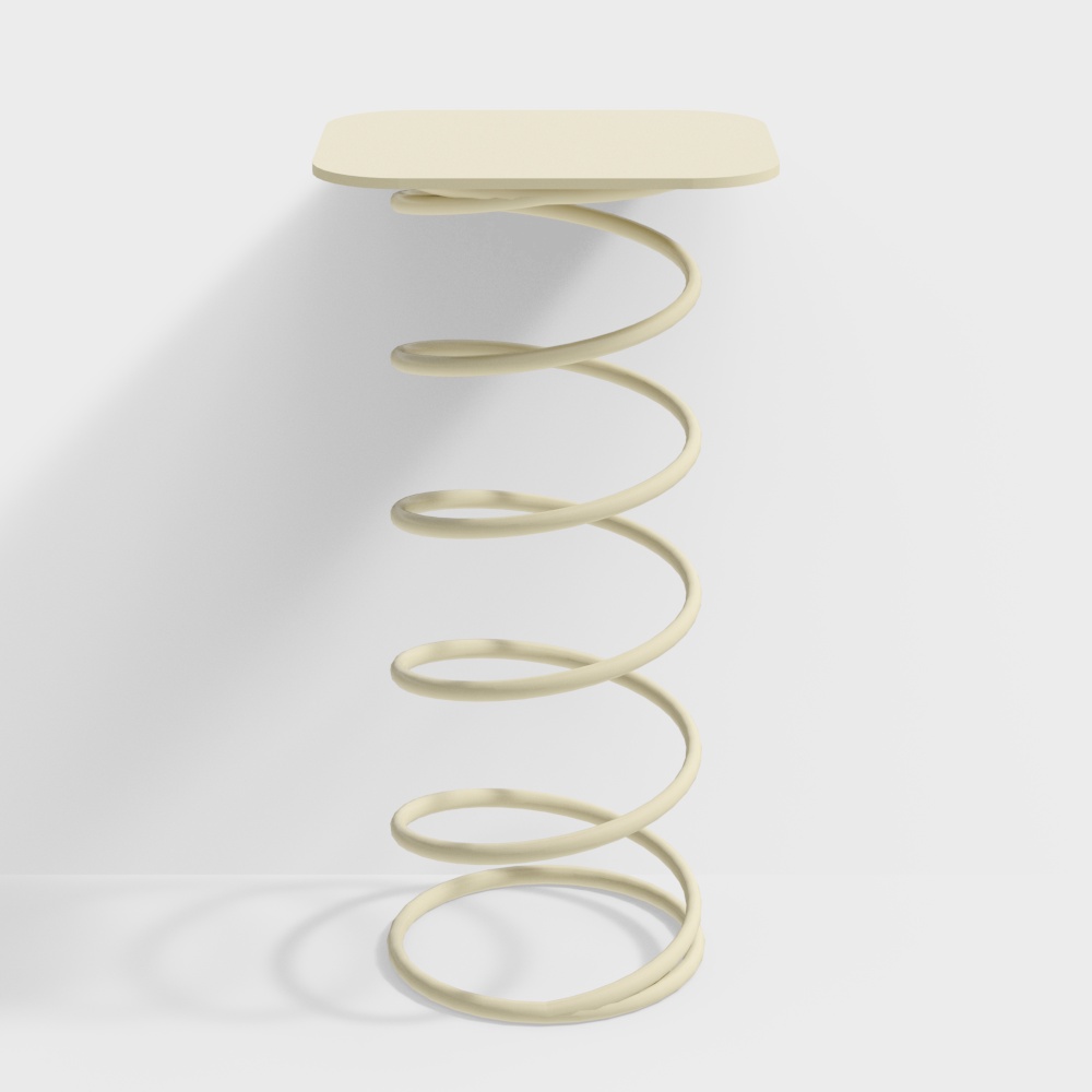 Spring Table 3D Model – Low-Poly Spiral Design