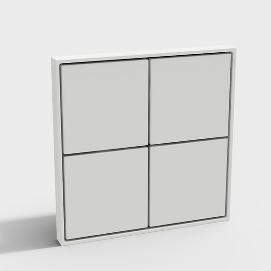 Minimalist 4-Cube Storage Cabinet 3D model
