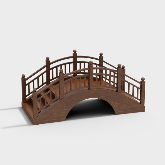 Elegant Wooden Bridge 3D model - Wu Yin Bridge