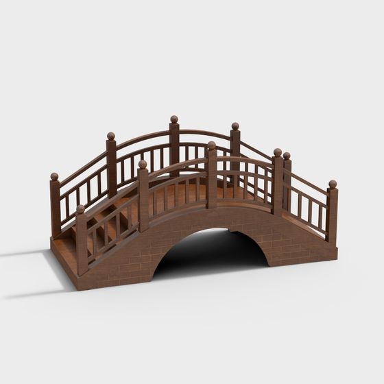 Elegant Low-Poly Bridge 3D Model