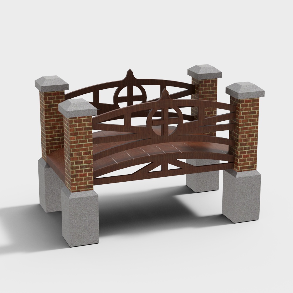 New Chinese style bridge in garden