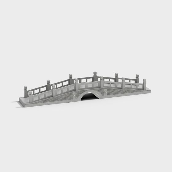 Ancient Elegant Stone Bridge 3D model