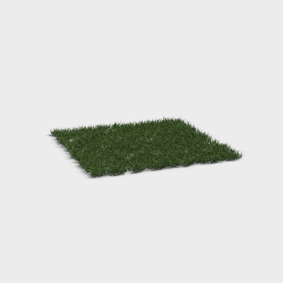 Lush Low-Poly Grass Plot 3D model