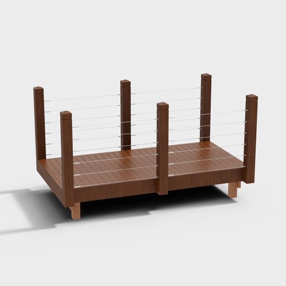 Cozy Wooden Deck 3D model for Various Projects