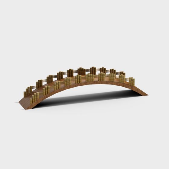 Ancient Wooden Bridge 3D model