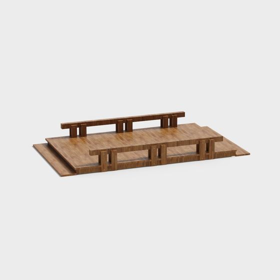 Minimalist Wooden Platform 3D model