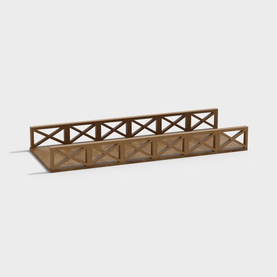 Low Polygon Wooden Bridge 3D model