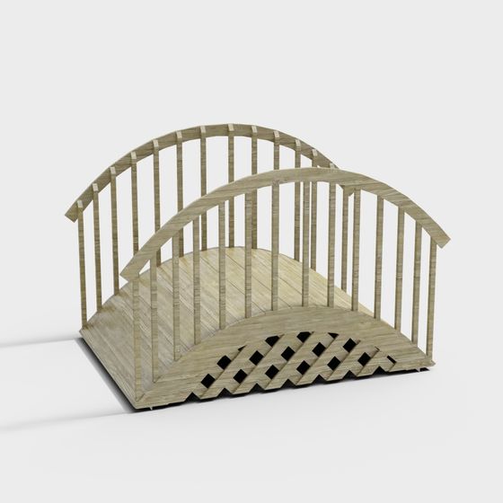 Exquisite Wooden Arch Bridge 3D model