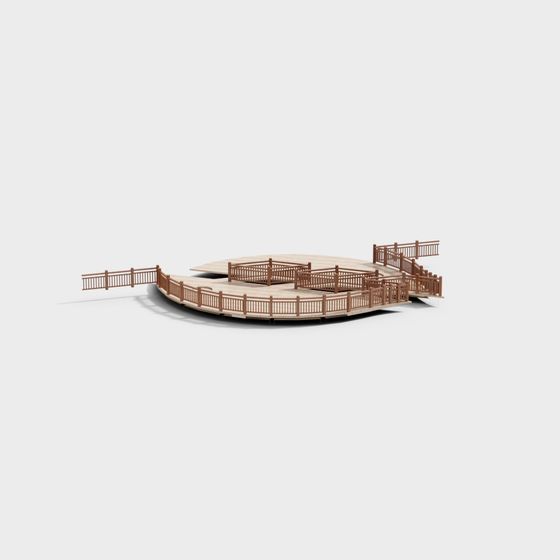Lakeside Wooden Platform 3D model