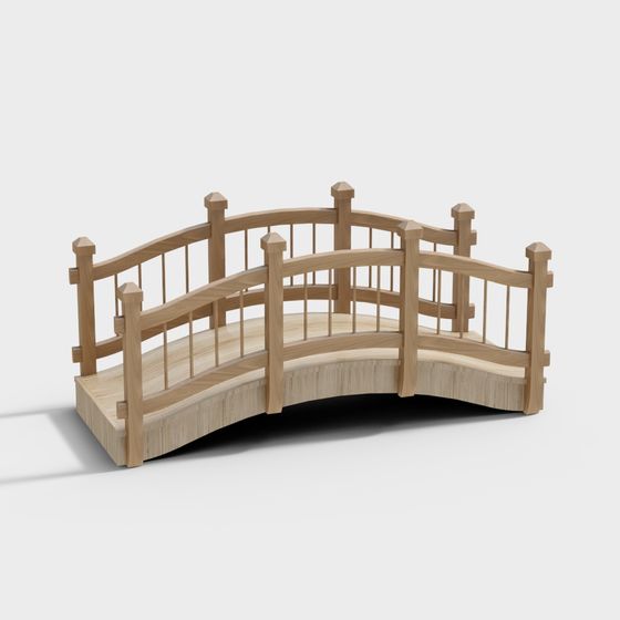 Dreamy Wooden Bridge 3D model