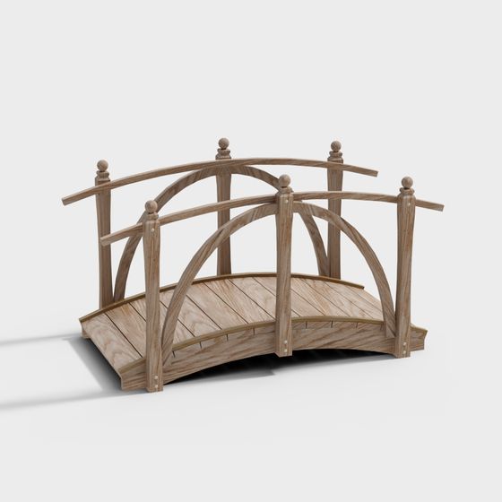 Elegant Garden Bridge 3D model