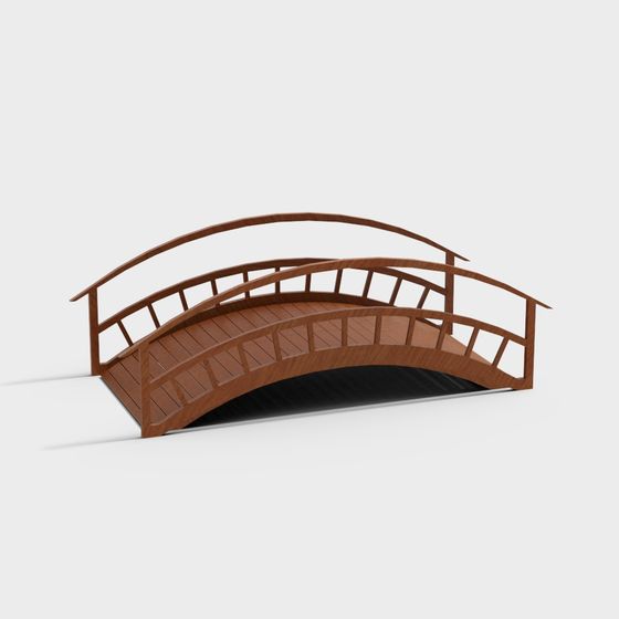 Charming Lakeside Arch Bridge 3D model for Creative Projects
