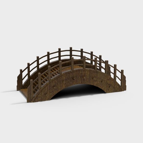 Traditional Elegant 3D Bridge Model for Artistic Projects