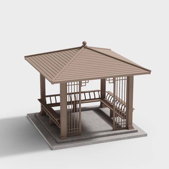 Oriental-Style Pavilion 3D model