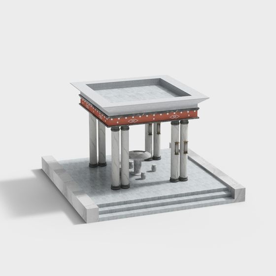 Greek Temple 3D Model with Unique Charm