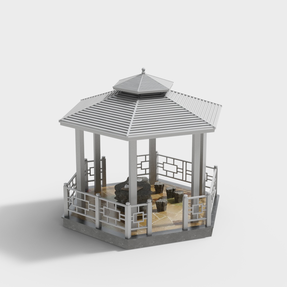 Elegant Chinese Pavilion 3D model