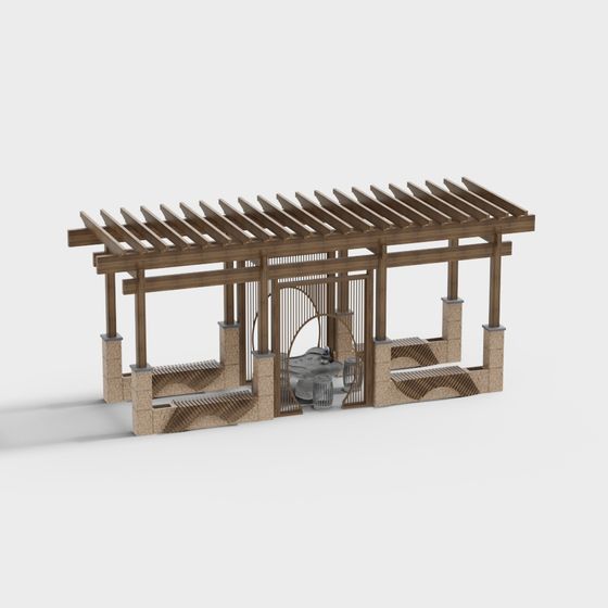 Charming Oriental Pavilion 3D model for Creative Projects