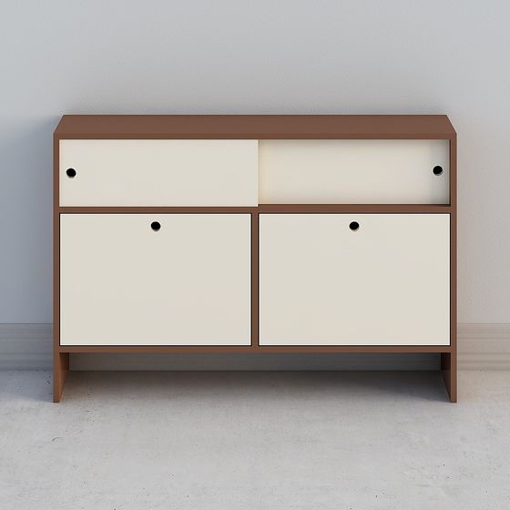 MOKUKAKU 나이트스탠드 합판+가구+모듈+컬러+미닫이+서랍장+크림